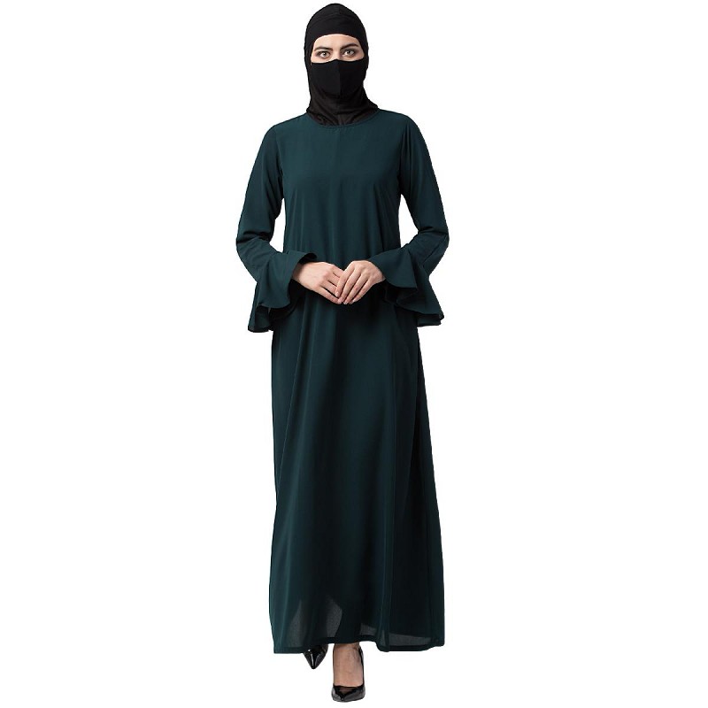 Abaya online- Buy A-line abaya with bell sleeves at www.shiddat.com